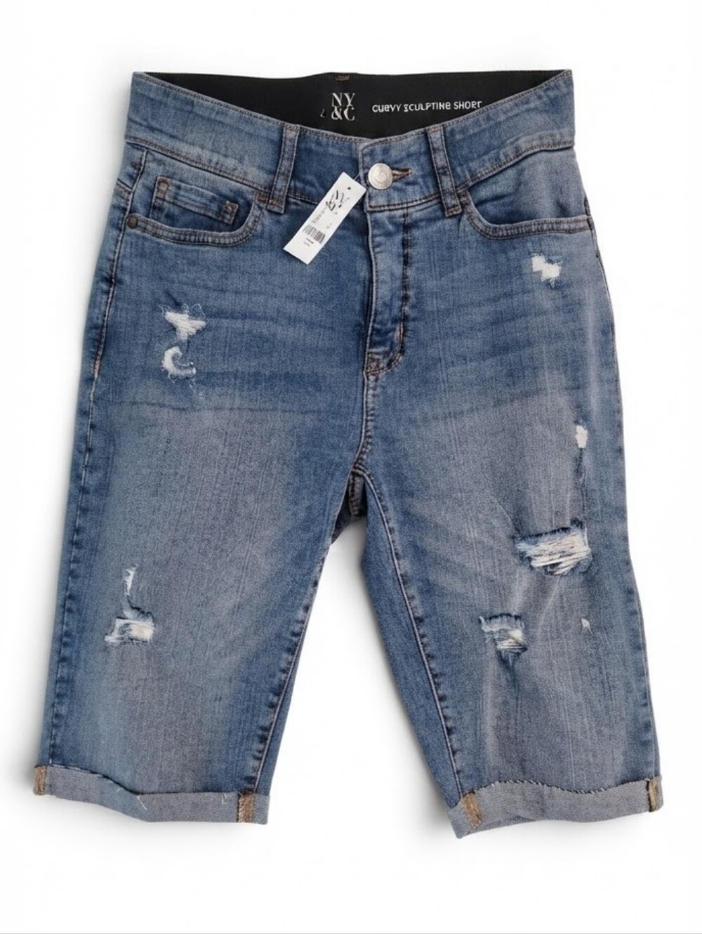 NY & Co Curvy Sculpting Jean Shorts Size 10